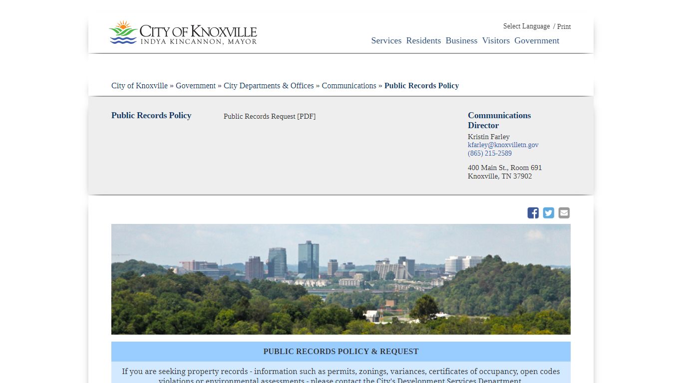 Public Records Policy - City of Knoxville