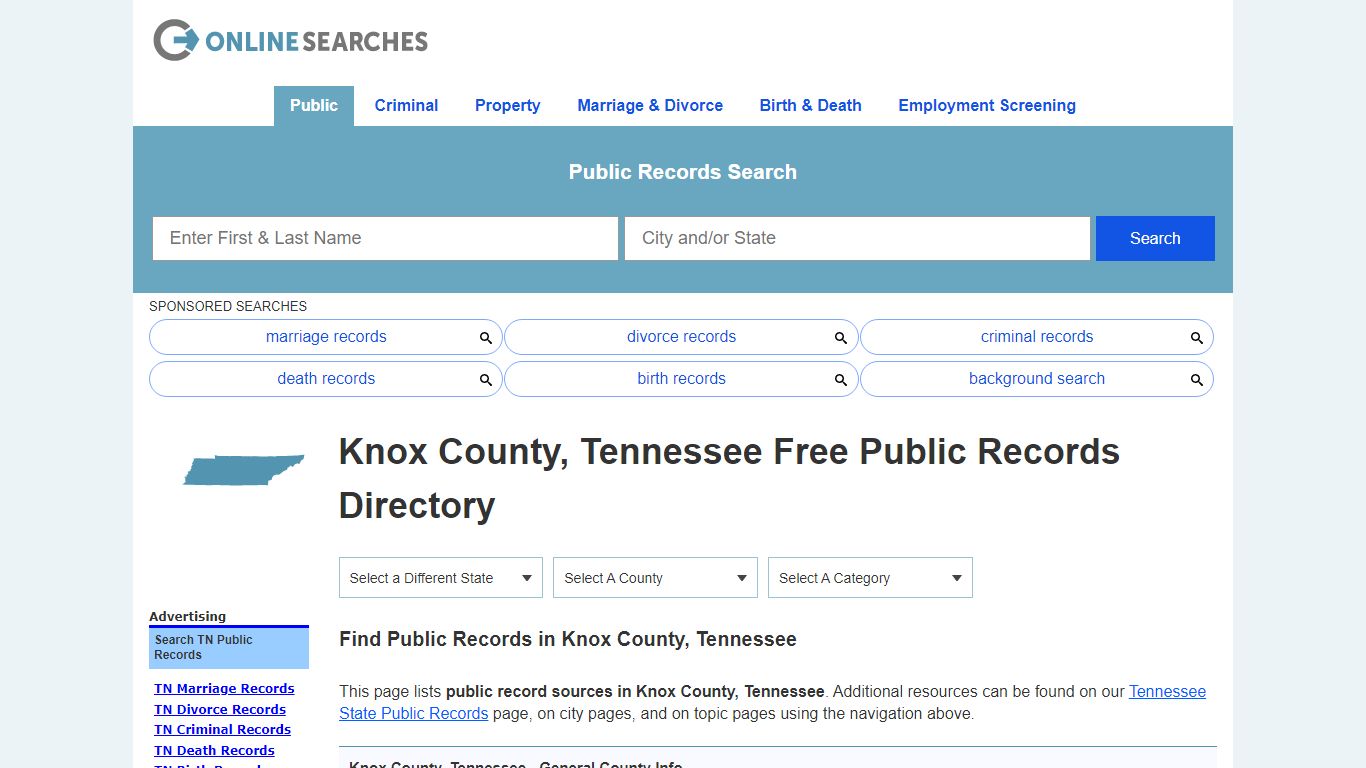 Knox County, Tennessee Public Records Directory