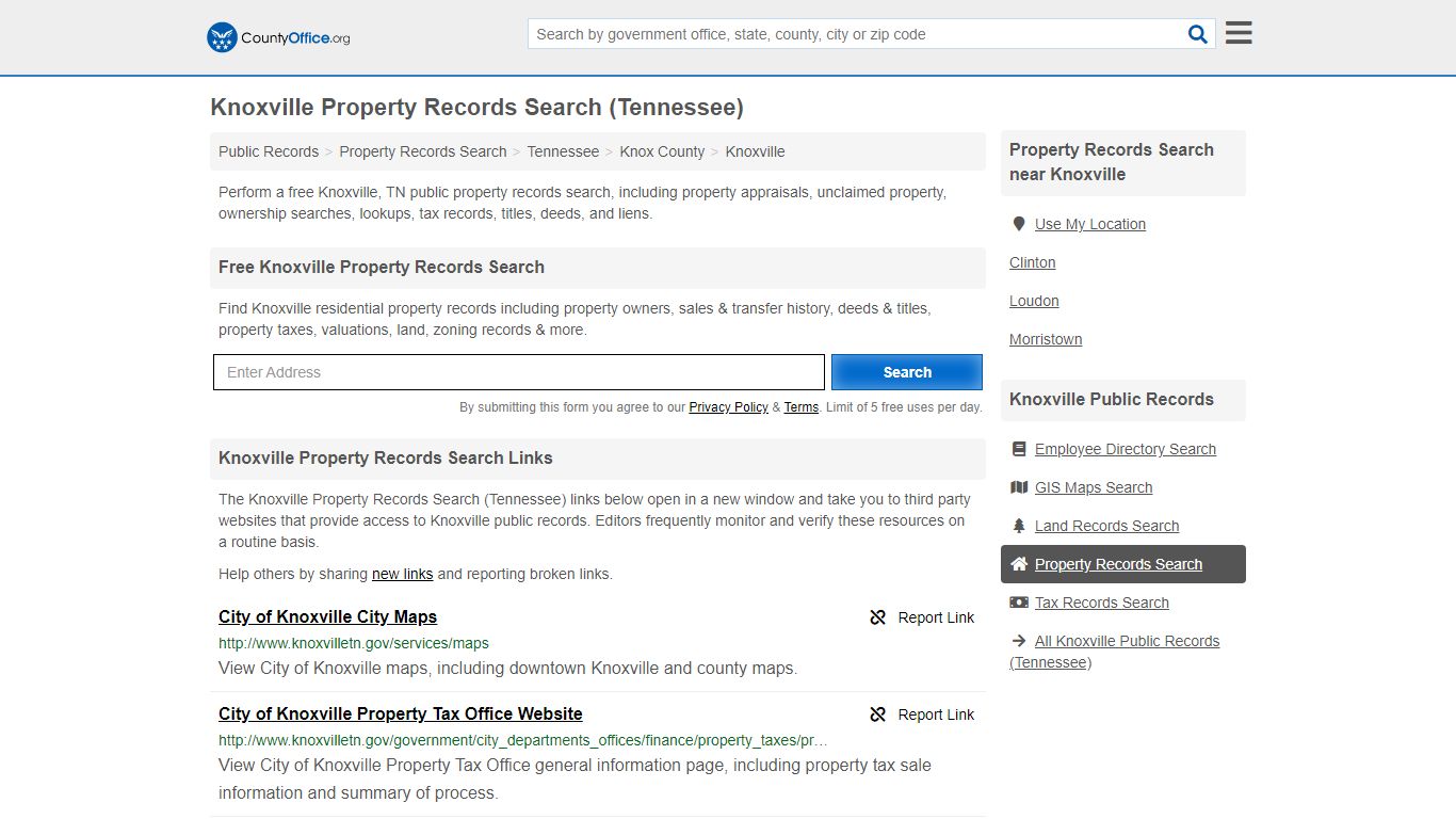 Property Records Search - Knoxville, TN (Assessments ...